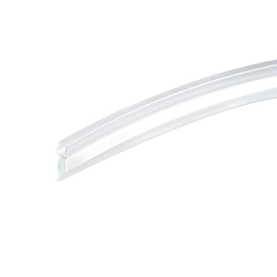 32 in. Horizontal Shower Seal Strip between 6mm Thick Rounded Corner Pivot Glass Door and Base, Clear PVC