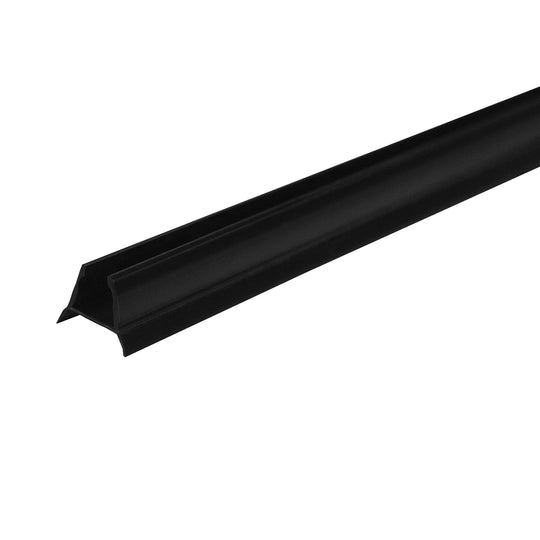 32 in. 8mm Thick Horizontal Shower Fixed Panel Bottom Seal Strip, Matte Black PVC