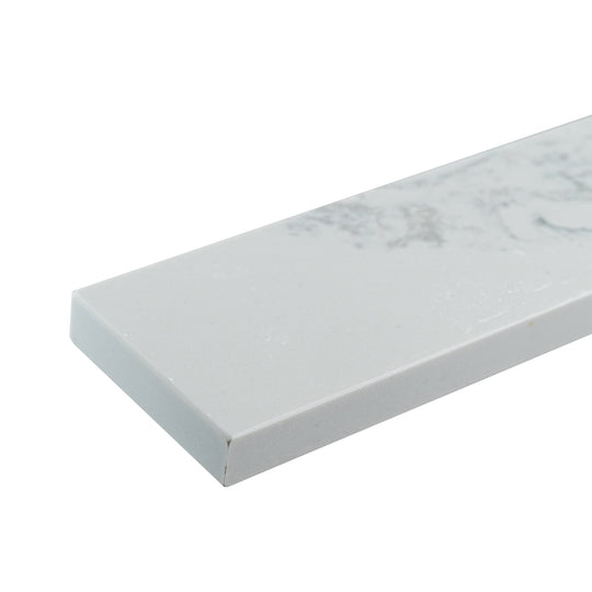 Straight Edge Backsplash in Cloudy Sky for 48 in. W Engineered Marble Bathroom Vanity Top