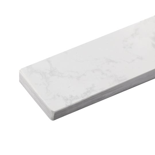 Straight Edge Backsplash in Cloudy Sky for 24 in. W Engineered Marble Bathroom Vanity Top